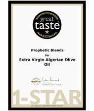 Load image into Gallery viewer, Prophetic Blends Algerian Extra Virgin Olive Oil Great Taste 2025 1-Star certificate