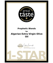 Load image into Gallery viewer, Great Taste Awards 2026 1-Star certificate for Prophetic Blends Algerian Extra Virgin Olive Oil
