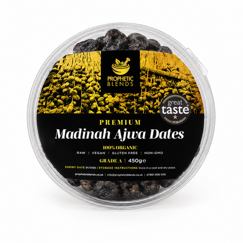 Sunnah Essentials Bundle with Prophetic Blends Premium Madinah Ajwa Dates 450g