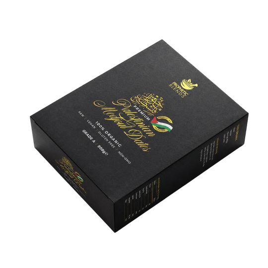 Prophetic Blends Palestinian Medjoul dates 900g Grade A premium organic date box