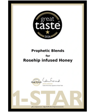 Load image into Gallery viewer, Great Taste Awards 2026 1-Star certificate for Prophetic Blends Siberian Rosehip Infused Honey