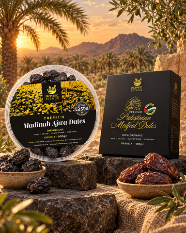Madinah Ajwa dates and Palestinian Medjoul dates comparison