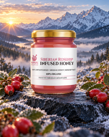 Siberian rosehip infused honey serving ideas by Prophetic Blends