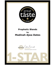 Load image into Gallery viewer, Great Taste Awards 2026 1-Star certificate for Prophetic Blends Madinah Ajwa Dates
