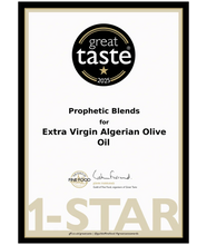 Load image into Gallery viewer, Great Taste Awards 2025 1-Star certificate for Prophetic Blends Extra Virgin Algerian Olive Oil
