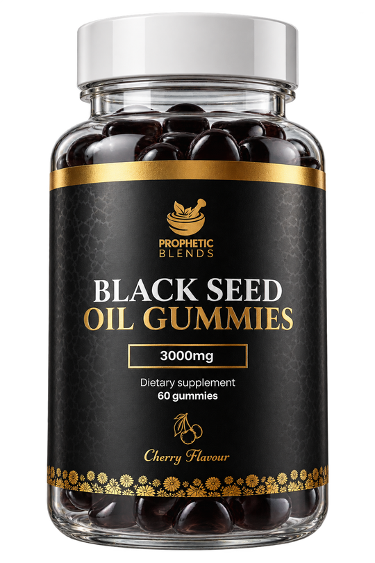 Prophetic Blends Black Seed Oil Gummies 3000mg, 60 cherry-flavour gummies