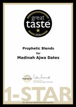 Load image into Gallery viewer, Prophetic Blends Madinah Ajwa Dates Great Taste 2026 1-Star certificate
