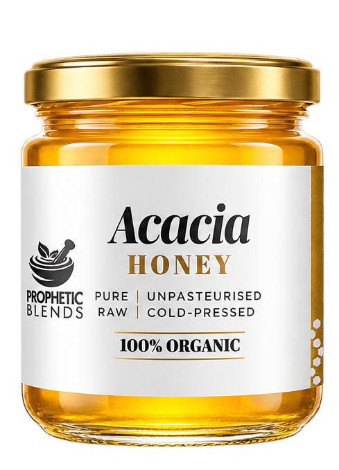 Prophetic Blends organic Hungarian Acacia honey 140g jar, raw and unpasteurised