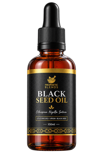 Prophetic Blends raw Ethiopian Black Seed Oil 100ml dropper bottle, cold-pressed Nigella sativa