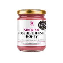 Load image into Gallery viewer, Prophetic Blends Siberian Rosehip Infused Honey 140g jar, Great Taste award winner
