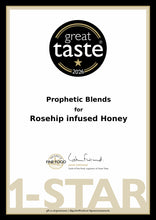 Load image into Gallery viewer, Prophetic Blends Siberian Rosehip Infused Honey Great Taste 2026 1-Star certificate
