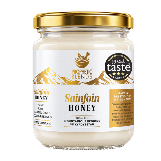 Prophetic Blends White Sainfoin Honey from Kyrgyzstan 140g jar, Great Taste 3-Star winner