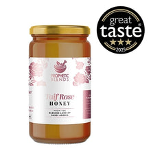 Load image into Gallery viewer, Prophetic Blends Ta'if Rose Honey 500g with Great Taste 2025 3-Star badge

